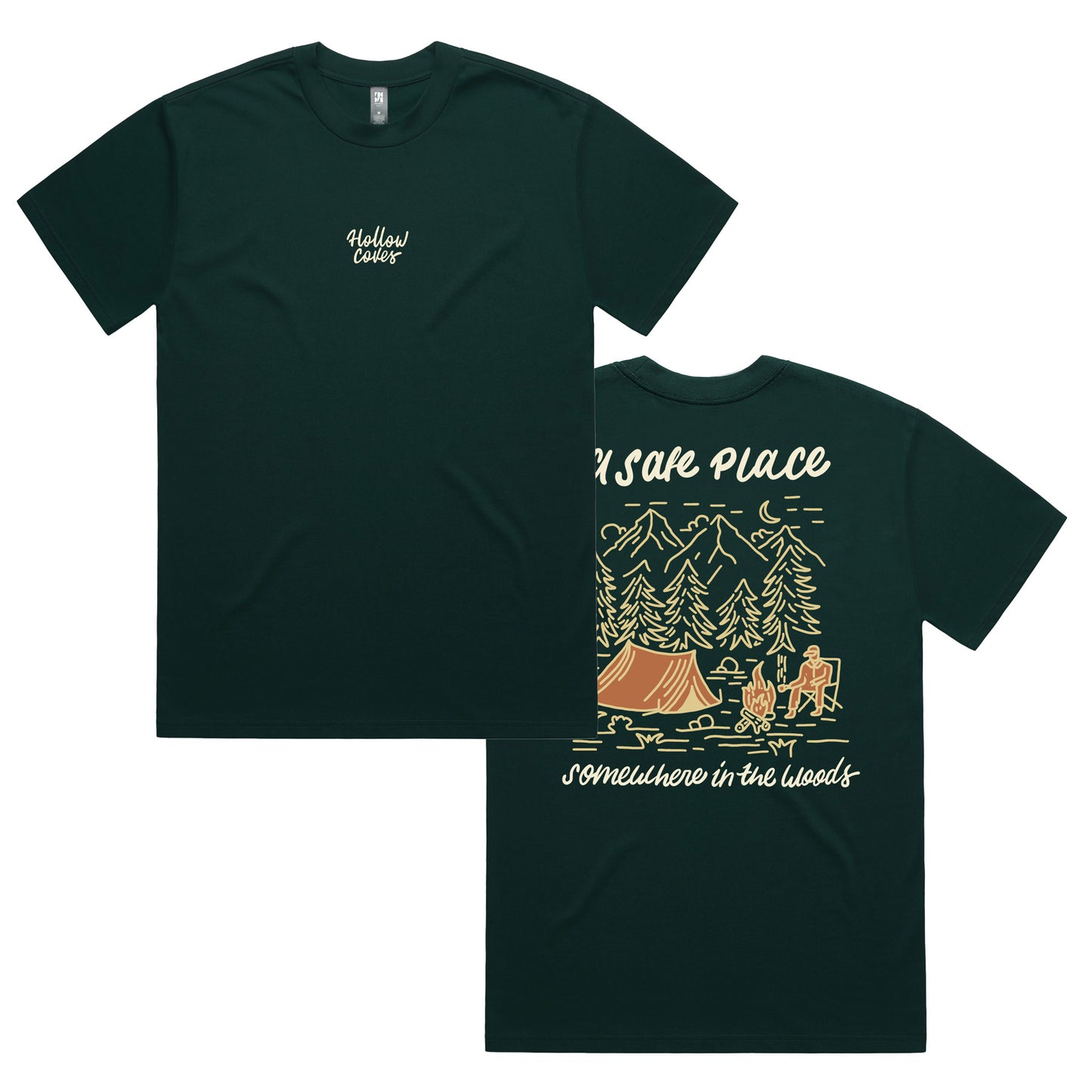 Somewhere in the woods -  Pine Green T-Shirt